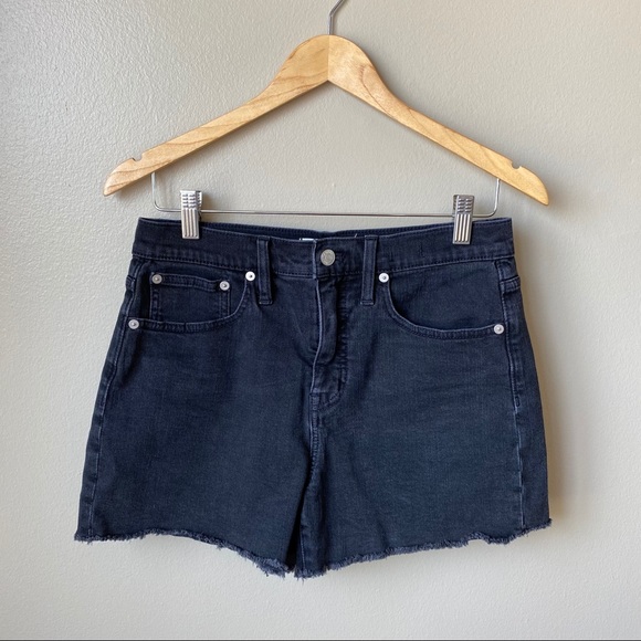 Madewell High Rise Denim Shorts Lunar Black 26 - Picture 1 of 5